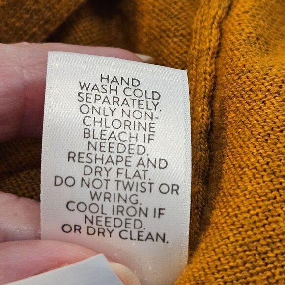 J. Jill Size Small Drop Shoulder Wool Silk Sweater Lagenlook Oversized Gold - Picture 8 of 12